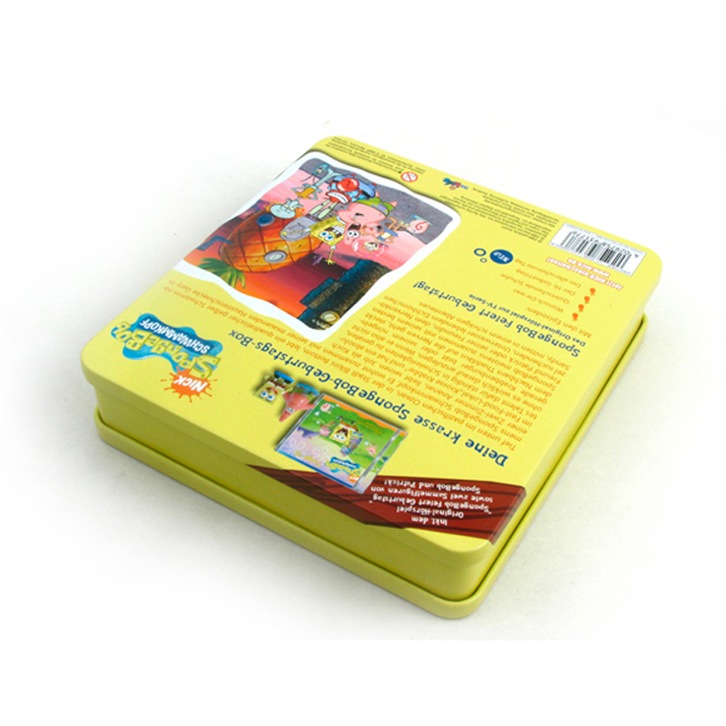 rectangular double lid CD tin box 